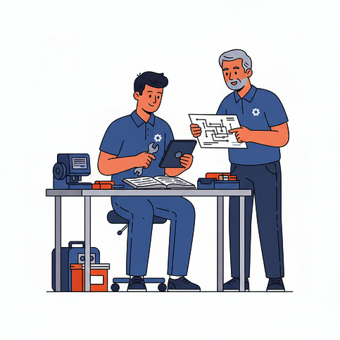 illustration_von_einem_azubi_beim_lernen_im_betrie